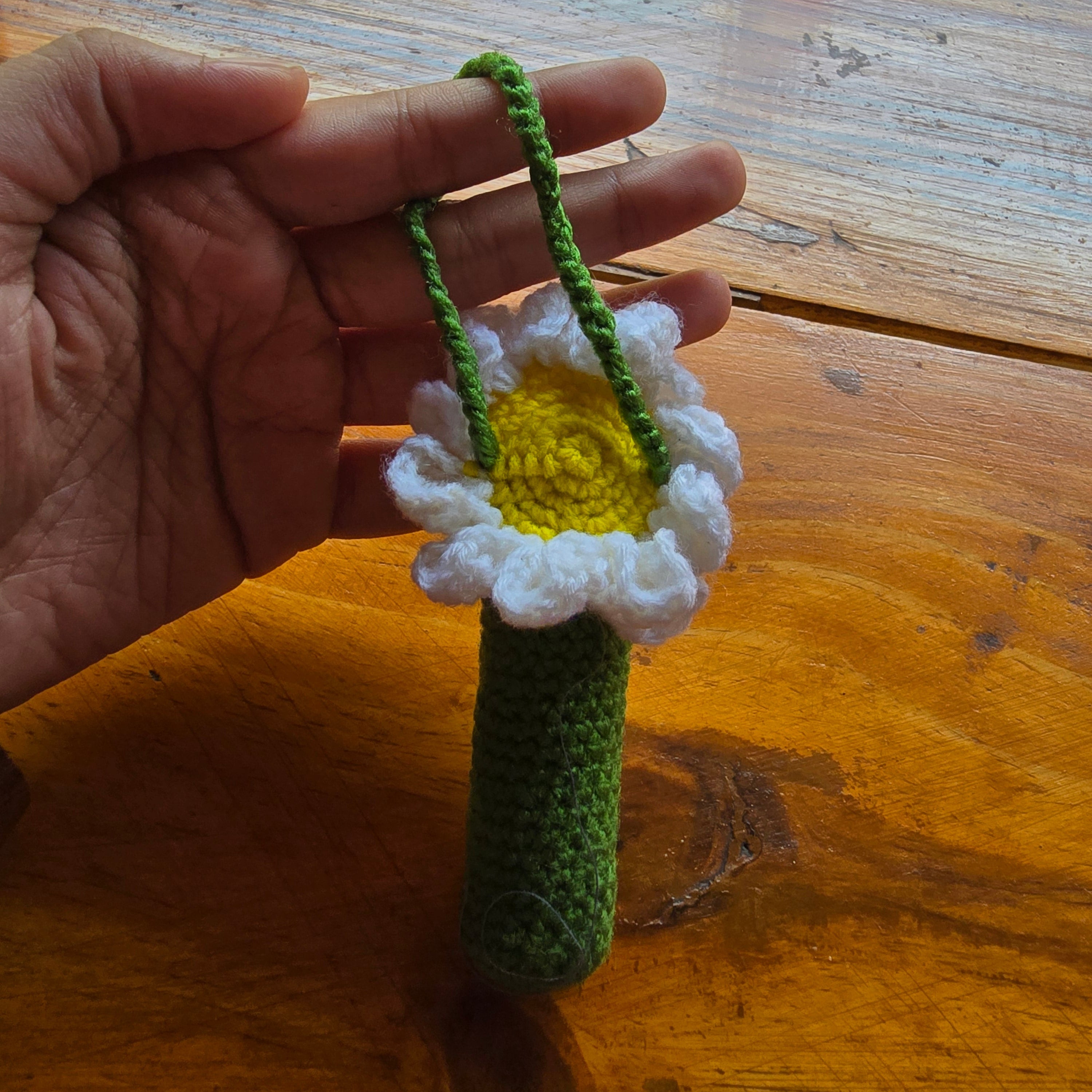 Crochet Daisy Lip Balm Holder