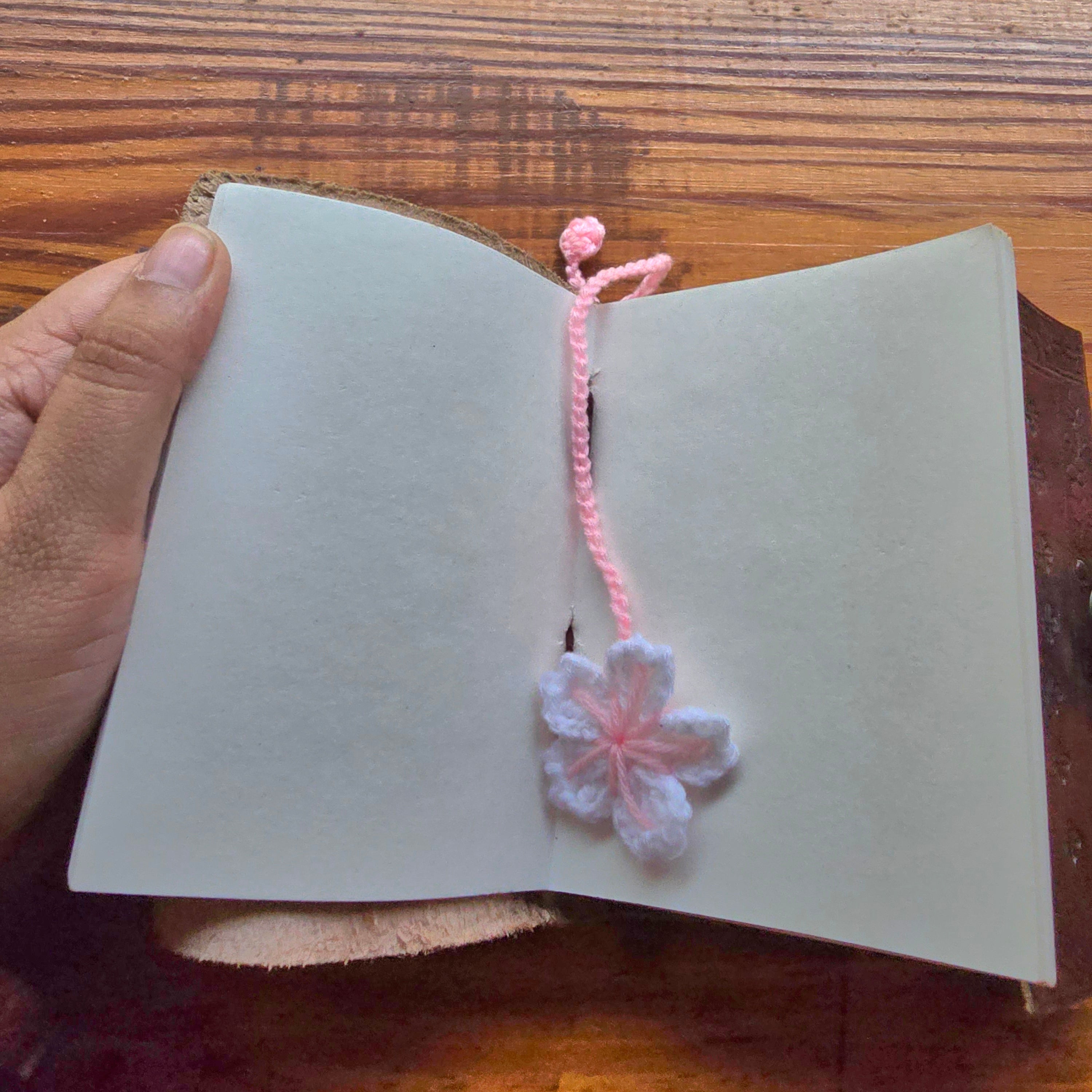 Crochet Cherry Blossom Bookmark