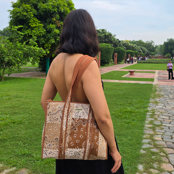 Brown Paisley Midi Tote