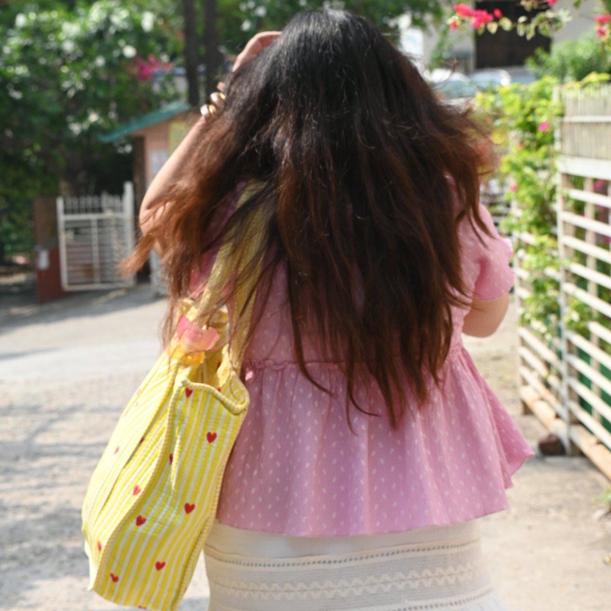 Butter Yellow Hearts Quilted Tote - ShrukaButter Yellow Hearts Quilted ToteShruka