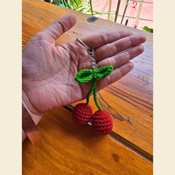 Crochet Cherry Keychain - ShrukaCrochet Cherry KeychainShruka