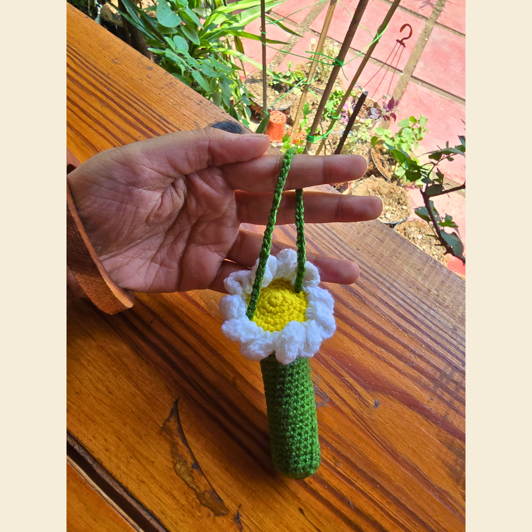 Crochet Daisy Lip Balm Holder - ShrukaCrochet Daisy Lip Balm HolderShruka