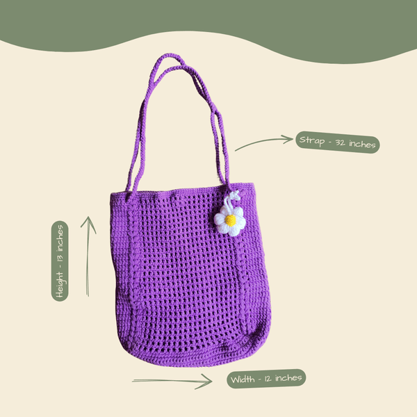 Lavender Bloom Crochet Tote - ShrukaLavender Bloom Crochet ToteShruka