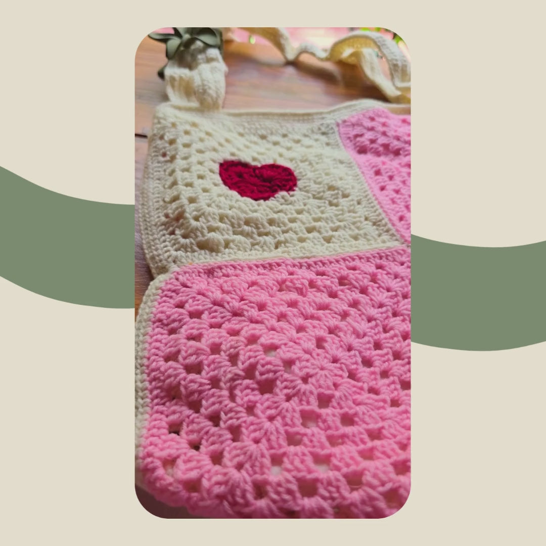Heart Granny Crochet Tote